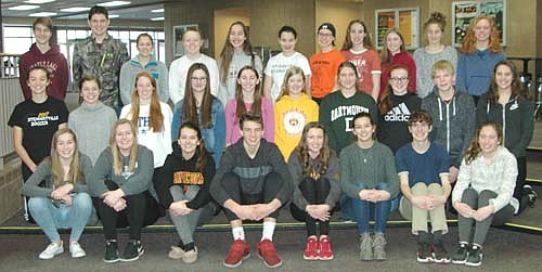 Stewartville High School students who earned a 4.0 grade point average on a 4.0 scale for the second quarter of the 2017-18 school year include, front row, from left, Lily Welch, Emma Welch, Mya Wangen, Will Tschetter, Isabel DeCook, Haley Wangen, Shawn Husgen and Lori Bailey. Second row, from left, Emily Kruger, Abby Orvis, Emily Rinken, Kate Pedelty, Alyssa Jones, Elizabeth Willenborg, Maggie Beach, Emilie Rupprecht, Josh Olson and Samantha Koenigs. Back row, from left, Noah Vande Loo, Isaac Harreld, Miah Mikel, Tessa Lanzel, Emilee Otto, Abby Teal, Mckenna Pickett, Rachel Husgen, Payton Maas, Maya Krapf and Emily Sikkink. Other 4.0 students missing from the photo include Kailee Brower, Sydney Becker, Samantha Oehlke, Maya Ramp and Sarah Oeltjenbruns.