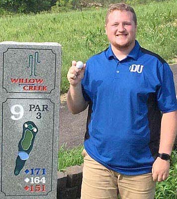 Shane Uptagrafft of Racine, golfing in the Buckmeier Sprint for a Cure Classic, carded his first-ever hole-in-one using a five iron on the 164-yard, par three, hole number nine at Willow Creek Golf Course in Rochester on June 8. Todd Uptagrafft, Doug  Uptagrafft and Justin Lonien witnessed the milestone.