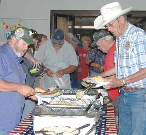 The Friendship Wagon Train, raising money for Special Olympics, stopped in Stewartville on Saturday, June 23. At Stewartville United Methodist Church, the Wagon Train riders enjoyed a meal prepared by the Stewartville Morning Lions Club.