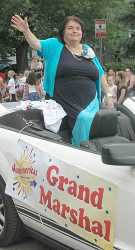 THE GRAND MARSHAL -- Gloria Nihart of Stewartville, host of Gospel Music Bash Nos. 1, 2, 3, 4 and 5, was the grand marshal of the 2018 Summerfest Parade.