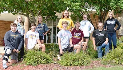 The 2018 Stewartville High School Homecoming Court, kneeling, from left, Parker Grotjohn, Nathan Johnson, Cade Looney, Hunter Voigt and Jacob Twohey. Standing, from left, Shae Thomas, Ellie Fryer, Laura Pedelty, Ayla Stecher and Jada Hale.  