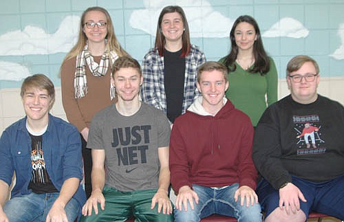 Students from Susan Grant's Stewartville High School economics class who recently made presentations to the city of Stewartville's Economic Development Authority include, front row, from left, Sean Boland, Hunter Voigt, Layne Vaupel and Caleb Milburn. Back row, from left, Marie Rindahl, Hannah Kruger and Petra Algadi. Student presenters Ethan Meyer, Kaitlin Nelson and Emily Schlechtinger are not pictured.
