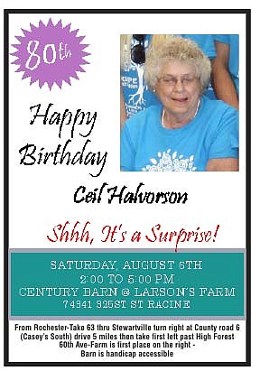 Ceil Halvorson turns 80!