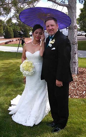 Jason Griffith and Angie Le wed in Colorado